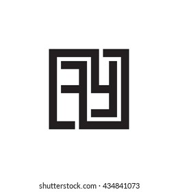 FY initial letters looping linked square monogram logo