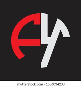 FY Initial Logo design Monogram Isolated on black background