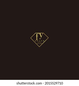 FY Initial logo diamond luxury wedding illustration