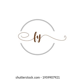 FY Initial Logo Handwriting template letter illustration