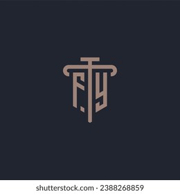 FY-Logo-Monogramm mit Pfeilsymbol-Design, Vektorgrafik
