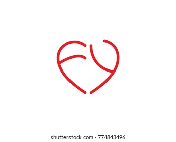 FY Initial love icon