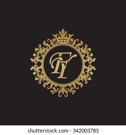 FY initial luxury ornament monogram logo