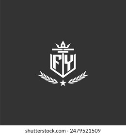 FY initial monogram brand logo design for crown vector image