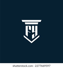 Leyenda del logotipo del monograma inicial FY con diseño de hitos