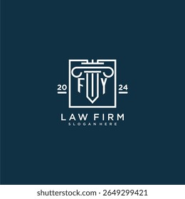 FY initial monogram logo for lawfirm with pillar design in creative square