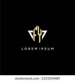 FY initial monogram logo for shape triangle creative design