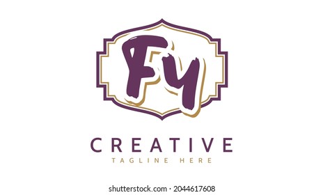 FY Initials, handwriting logo vector