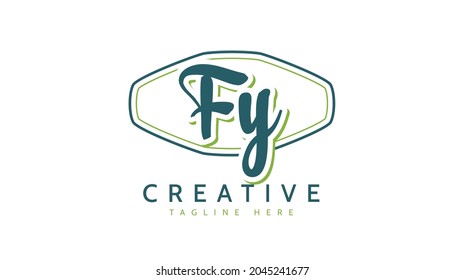 FY Initials, handwriting logo vector