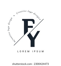Diseño del logotipo de la carta FY con un corte creativo. Diseño de logotipo creativo