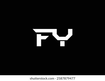 FY letter logo design template elements. Modern abstract digital alphabet letter logo