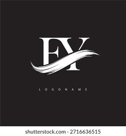 Logotipo del monograma de la letra de FY con la carrera del pincel para la identidad moderna de la marca