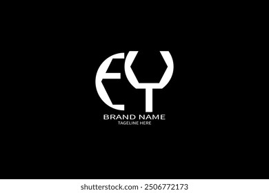 FY logo letter design on luxury background. FY logo monogram initials letter concept. FY icon logo design. FY elegant and Professional letter icon design on black background.   