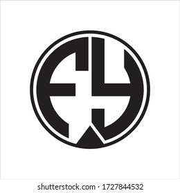 FY Logo monogram circle with piece ribbon style on white background
