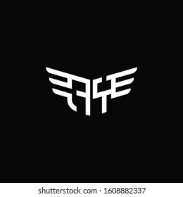 FY logo monogram emblem shape with wings style ribbon design template