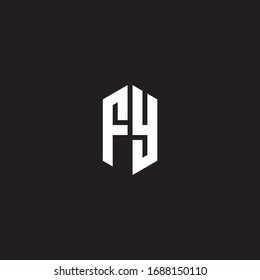 Monograma de logotipo FY con plantilla de diseño de estilo hexagonal aislado en fondo negro