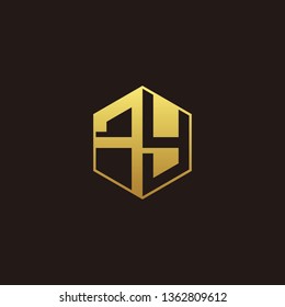 FY Logo Monogram with Negative space gold colors