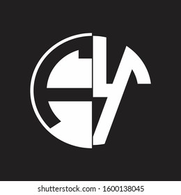 FY Logo monogram with Negative space style design tempate