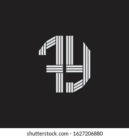 FY Logo monogram with outline style linked isolated on black background