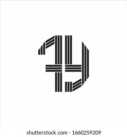 FY Logo monogram outline style linked isolated on white background