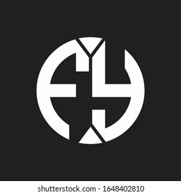 Monograma del logotipo FY con el estilo de cinta circular