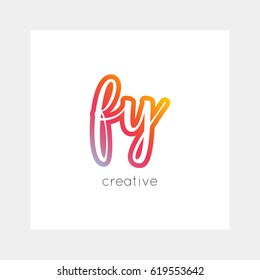 FY logo, vector. Useful as branding, app icon, alphabet combination, clip-art.