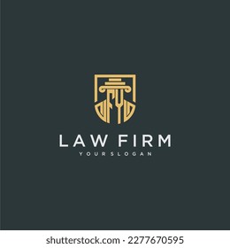 Monograma FY inicial para ideas de logo de la firma de abogados con diseño de estilo de polígono creativo