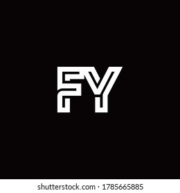 FY monogram logo with abstract line design template