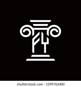 FY monogram logo with pillar style design template
