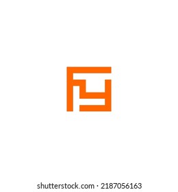 FY monogram logo in square shape - orange