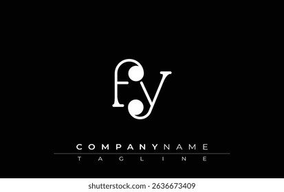 FY Typography Logo Design. Stylish monogram design depiction featuring the letters F and Y combined in an artistic signature style, delivering a unique and creative visual representation.