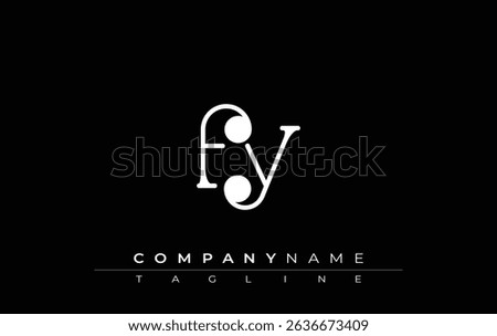 FY Typography Logo Design. Stylish monogram design depiction featuring the letters F and Y combined in an artistic signature style, delivering a unique and creative visual representation.