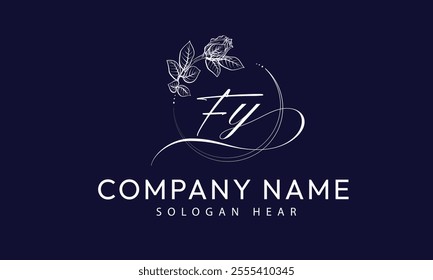 FY Y F initial signature logo template vector