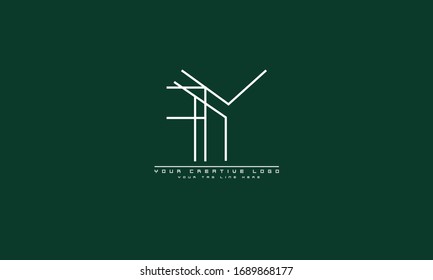 Plantilla de monograma del logotipo del vector abstracto FY YF