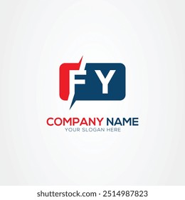 Elemento de diseño de logotipo de letras modernas creativas FY o YF