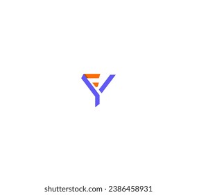 FY, YF letter logo design template elements. Modern abstract digital alphabet letter logo.
