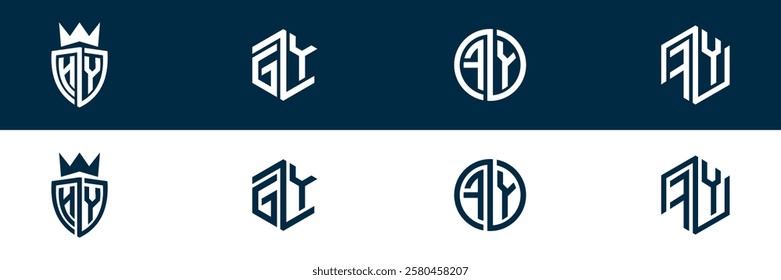 FY YF letter logo set design
