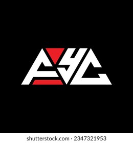 FYC triangle letter logo design with triangle shape. FYC triangle logo design monogram. FYC triangle vector logo template with red color. FYC triangular logo Simple, Elegant, and Luxurious design.