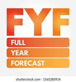 FYF - Full Year Forecast acronym, business concept background