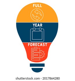 FYF - Full Year Forecast acronym. business concept background.  vector illustration concept with keywords and icons. lettering illustration with icons for web banner, flyer, landing 