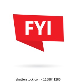 FYI (For Your Information) on speach bubble- vector illustration