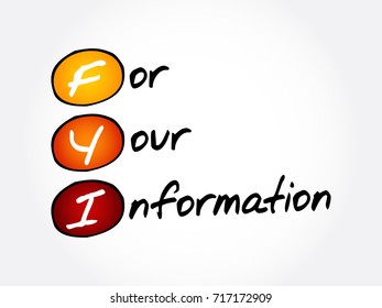 FYI - For Your Information, acronym business concept background