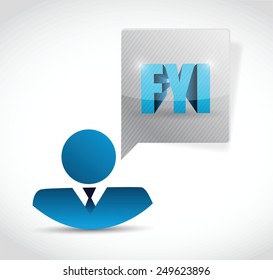 fyi for your information avatar sign illustration design over a white background