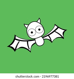 Fying Bat Halloween Animal Digital Stamp