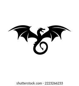 fying dragon vector logo template