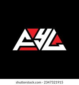 FYL triangle letter logo design with triangle shape. FYL triangle logo design monogram. FYL triangle vector logo template with red color. FYL triangular logo Simple, Elegant, and Luxurious design.