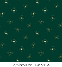 Fylfot seamless pattern simple geometric micro dot squares design. Decorative small flowers ornament for apparel textile, decoupage paper, wrapping cloth, dress fabric. Floral lace allover print block