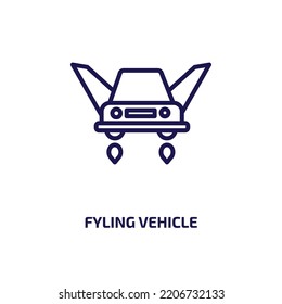 fyling vehicle icon from artificial intellegence and future technology collection. Thin linear fyling vehicle, aviation, danger outline icon isolated on white background. Line vector fyling vehicle 