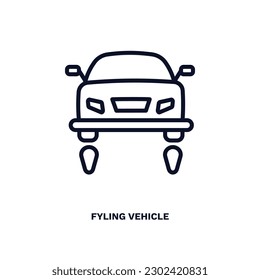 fyling vehicle icon. Thin line fyling vehicle icon from ai and future technology collection. Outline vector isolated on white background. Editable fyling vehicle symbol can be used web and mobile