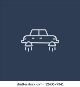 fyling Vehicle icon. Trendy flat vector line fyling Vehicle icon on dark blue background from Artificial Intelligence, Future Technology collection. 